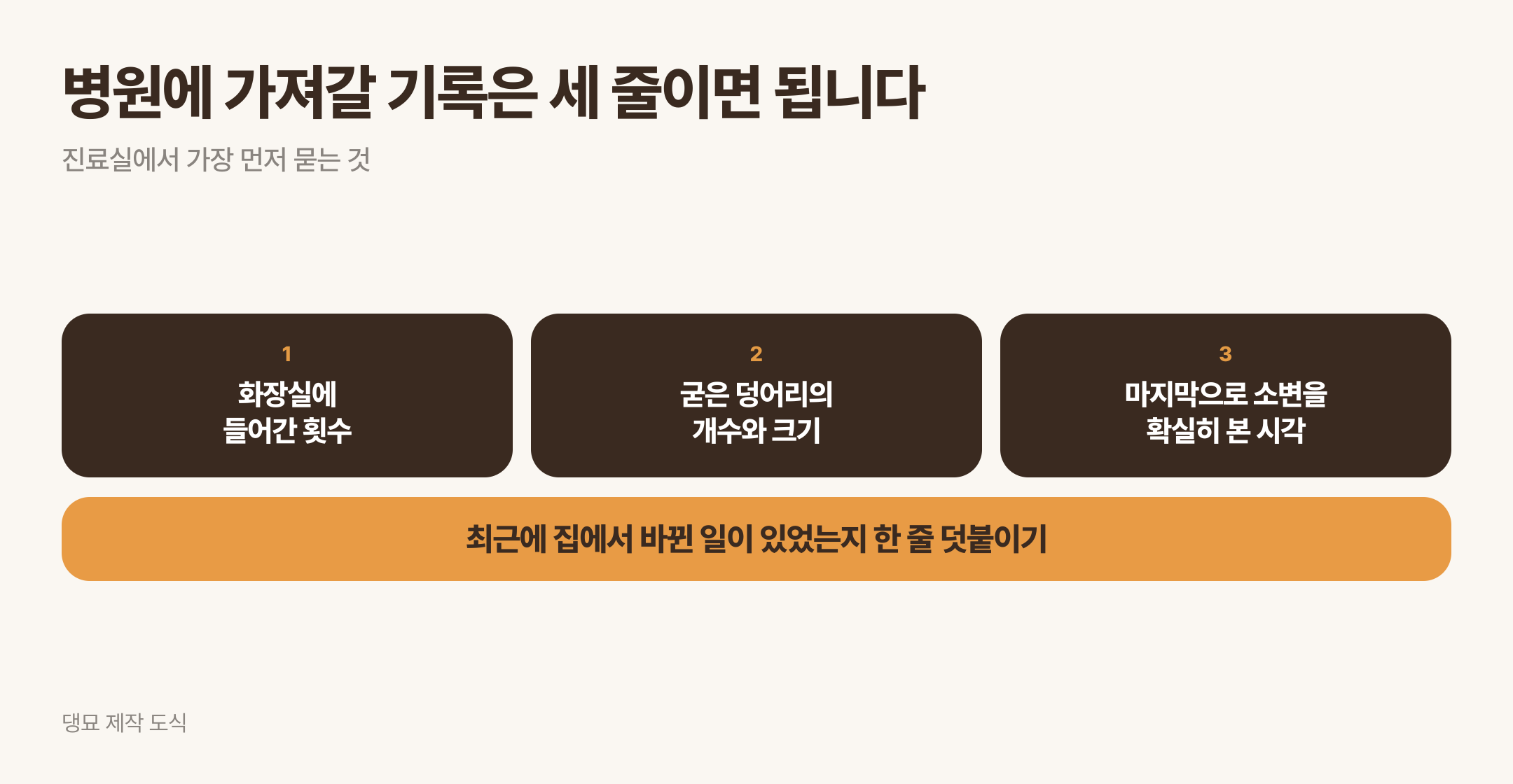병원에 가져갈 세 줄 기록. 댕묘 제작 도식