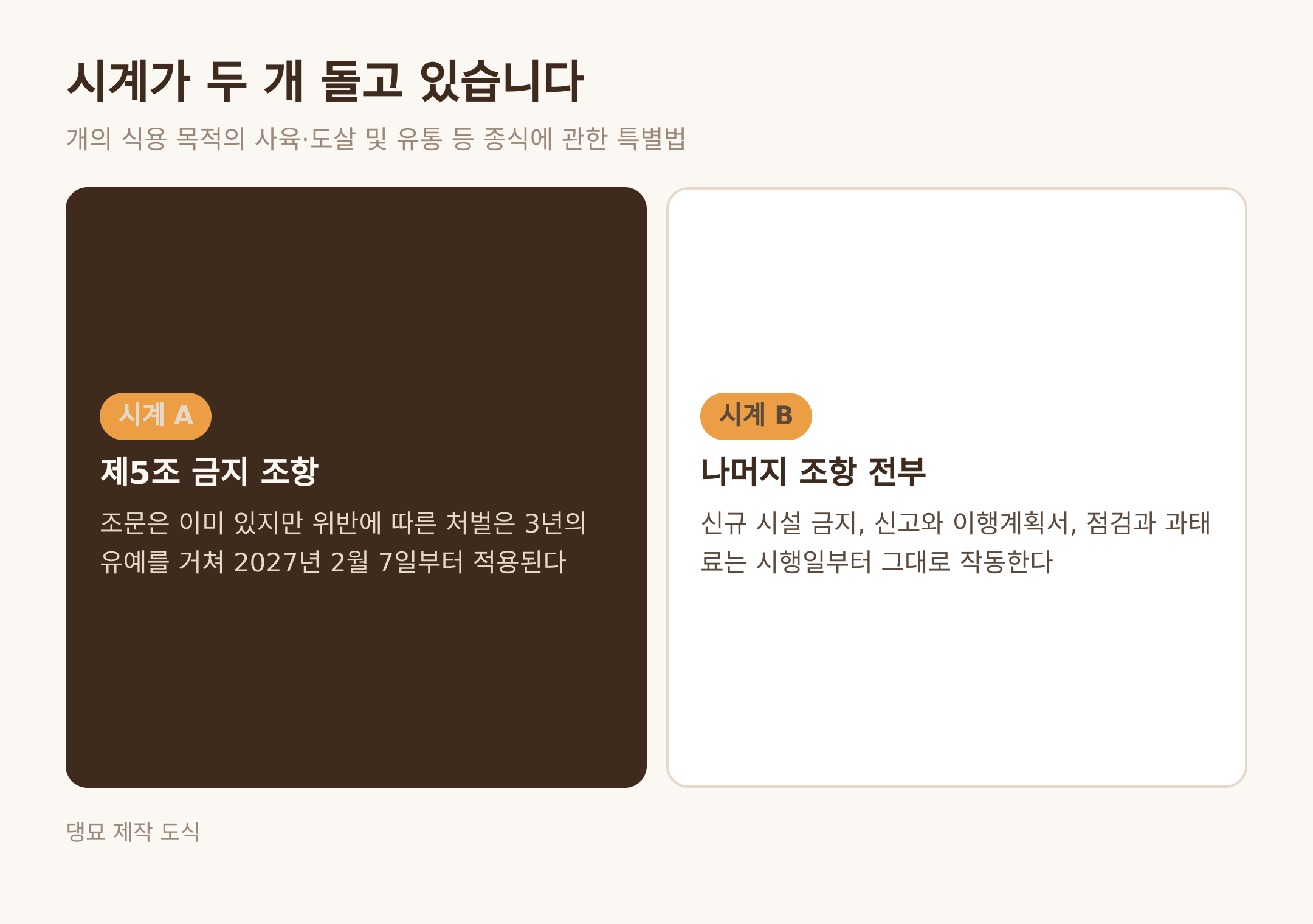 시계가 두 개 돌고 있다 · 댕묘 제작 도식