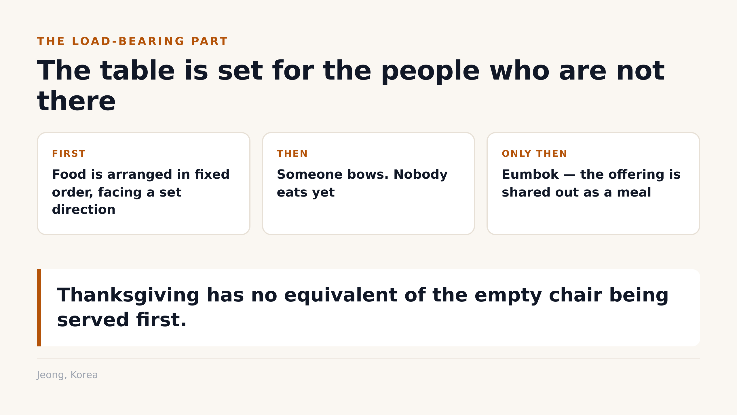 The table is set for the people who are not there