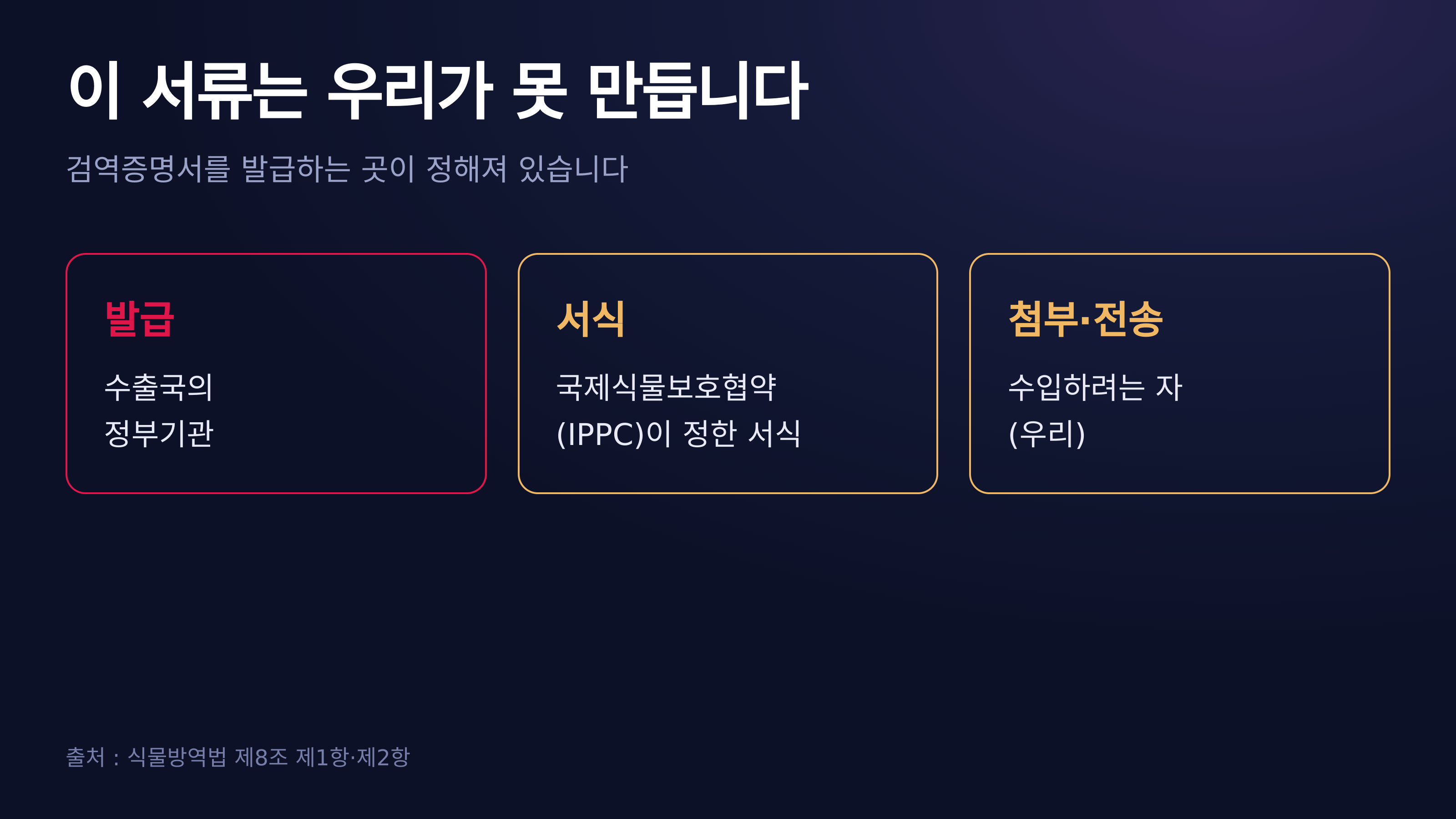 검역증명서를 발급하는 곳 — 제8조