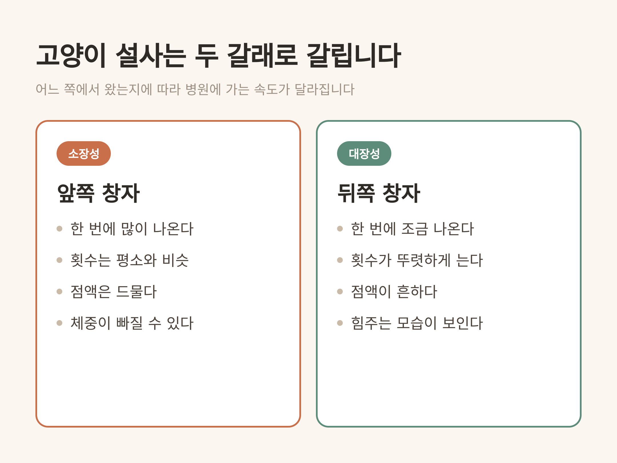소장성과 대장성 — 나온 자리에 따라 모습이 다릅니다