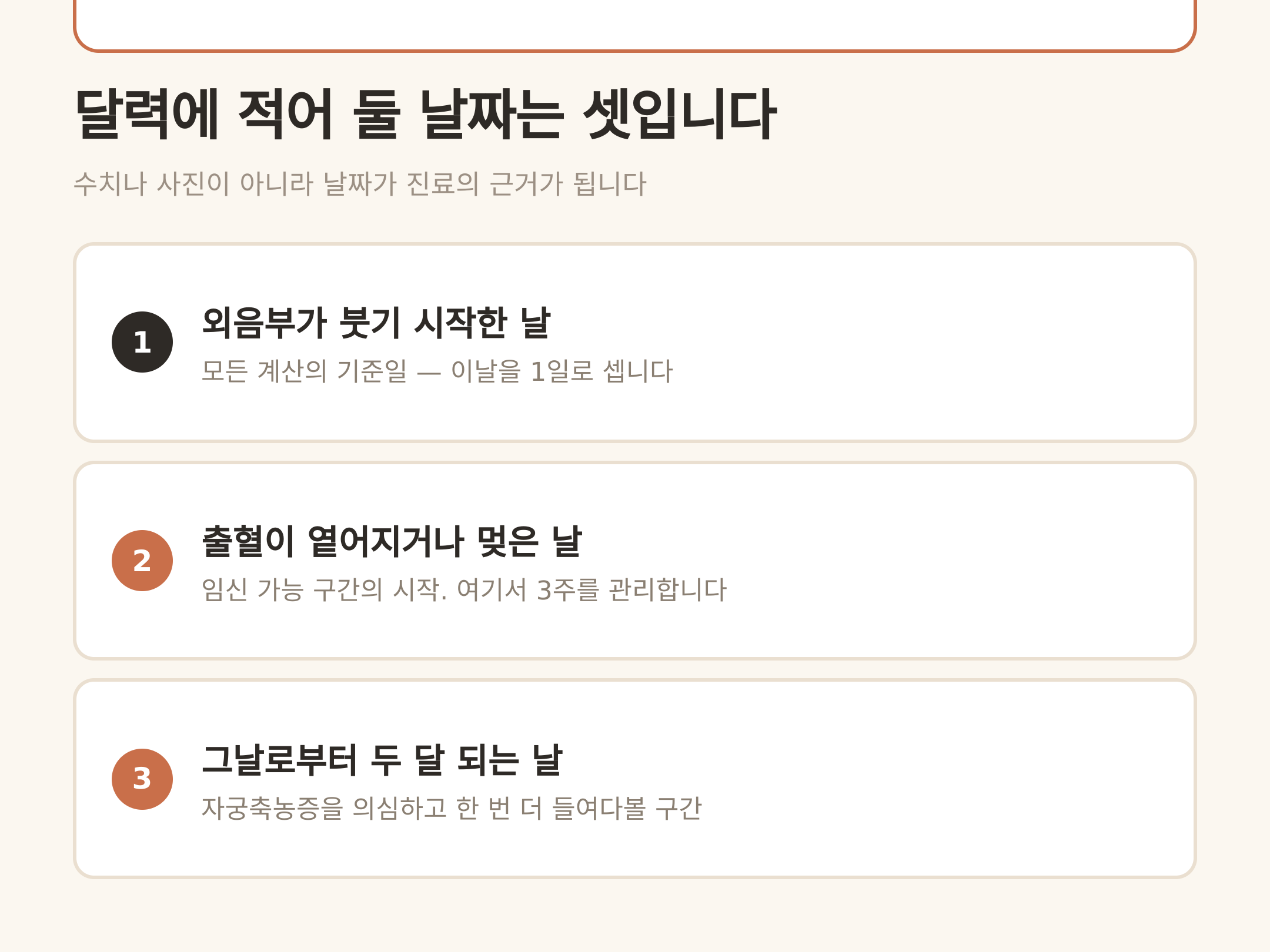 달력에 적어 둘 날짜는 셋입니다