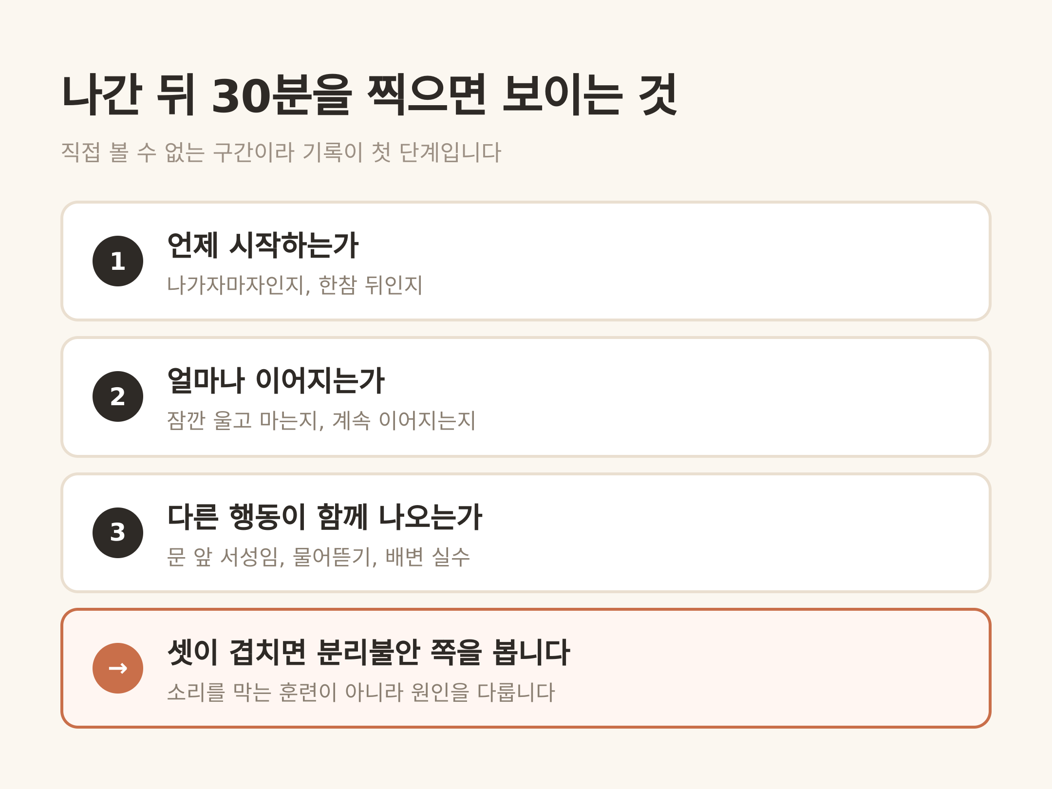 나간 뒤 30분을 찍으면 보이는 것