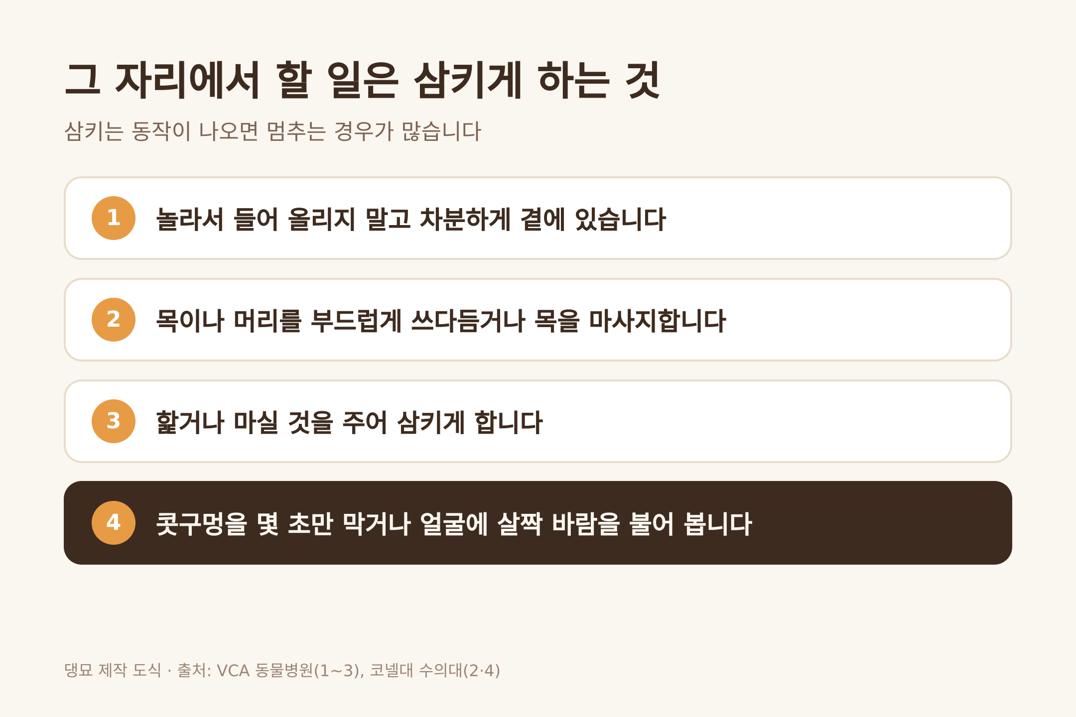 역재채기가 왔을 때 그 자리에서 할 일 (댕묘 제작 도식)