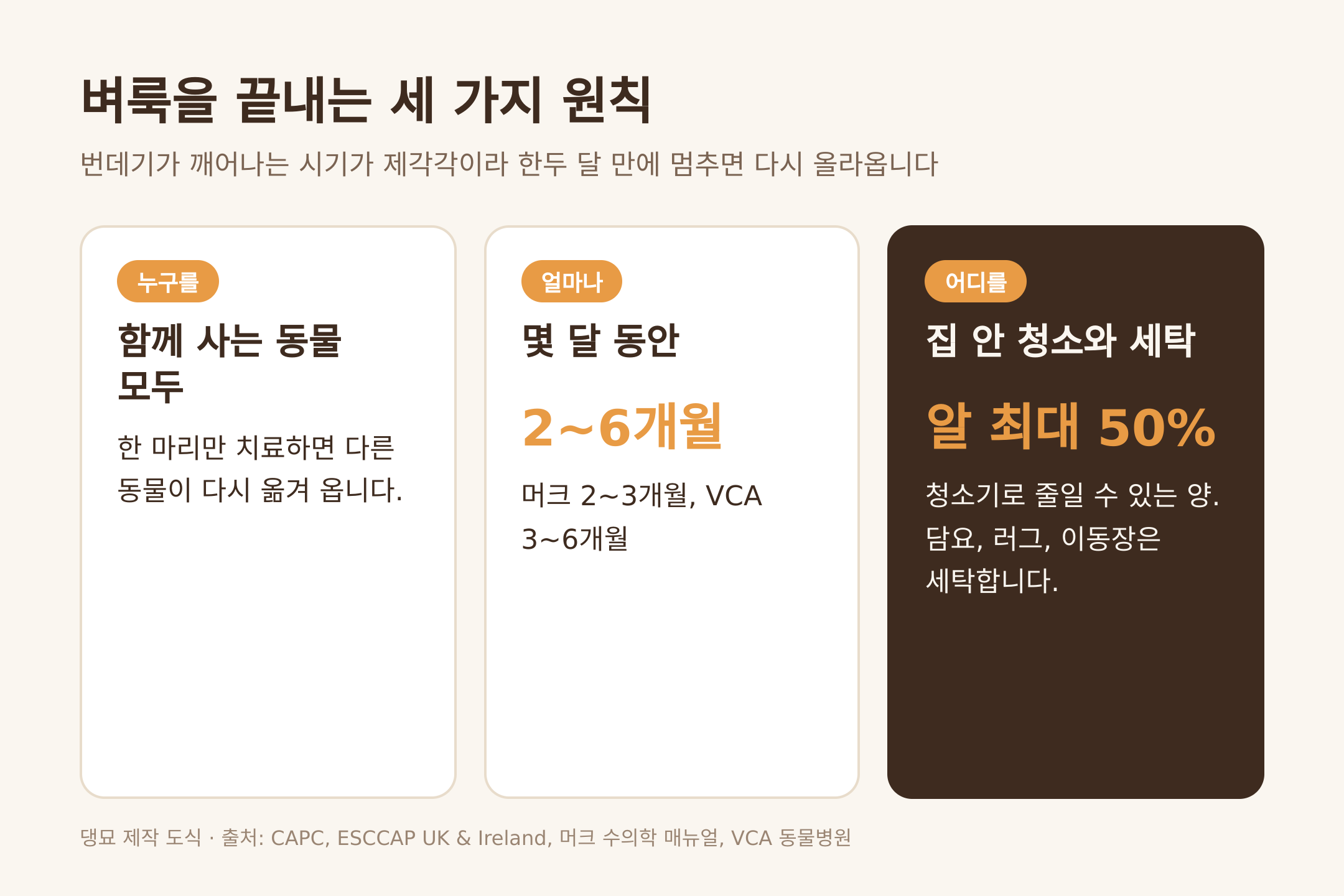 벼룩을 끝내는 세 가지 원칙 (댕묘 제작 도식)