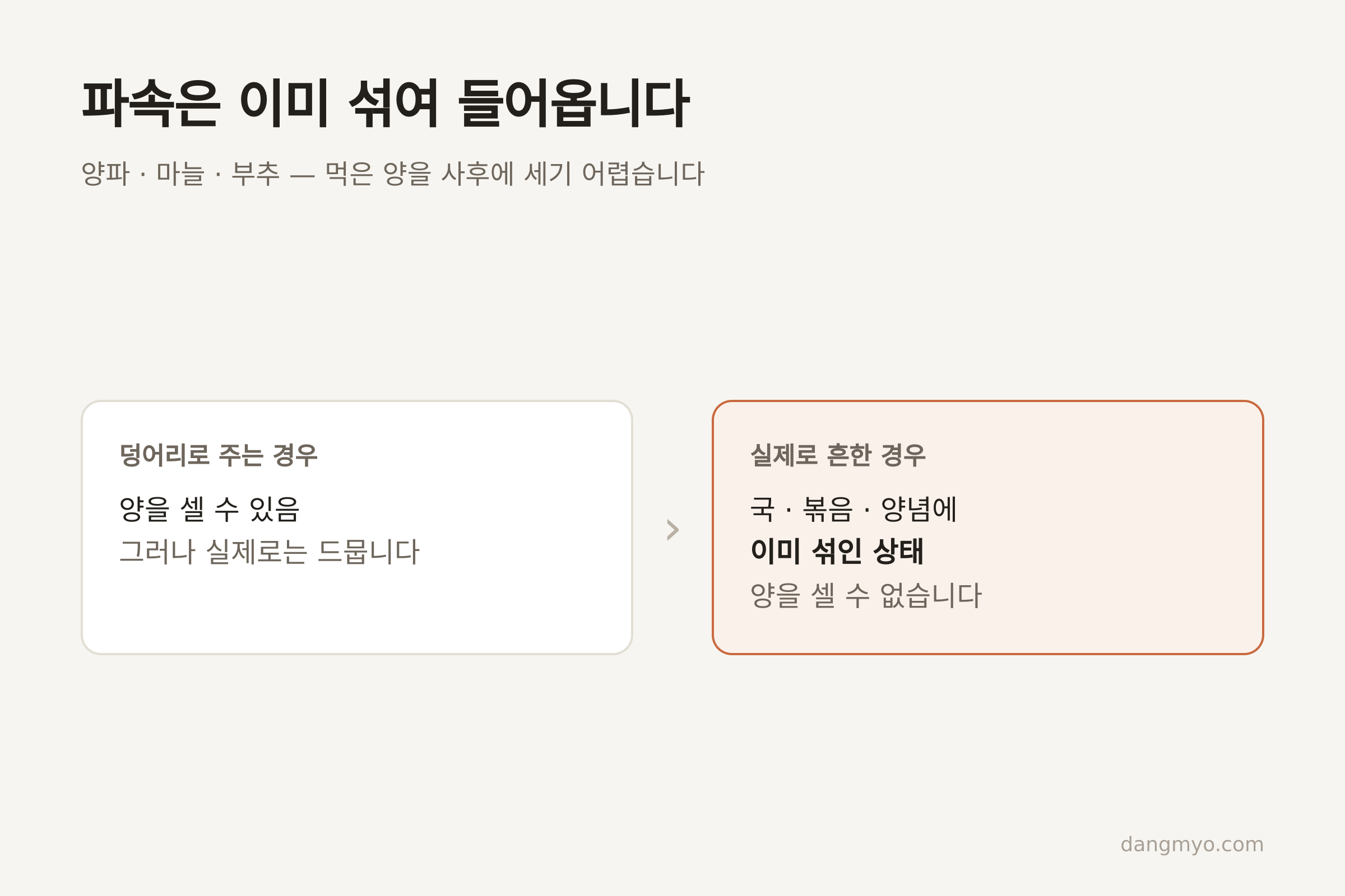 파속 식물은 양념·국에 이미 섞여 들어옵니다 (댕묘 제작)