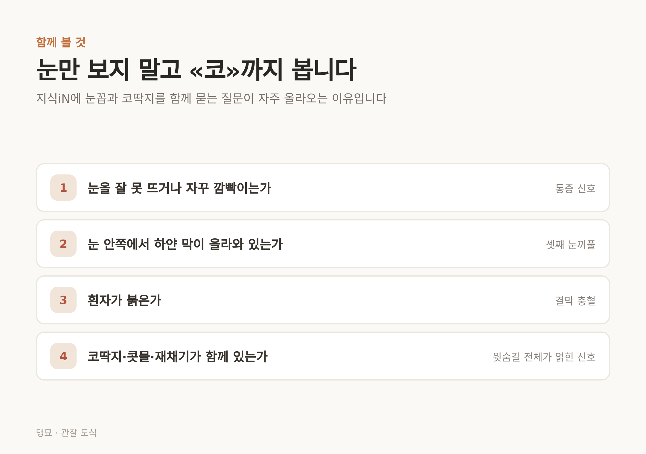 눈만 보지 말고 함께 볼 네 가지