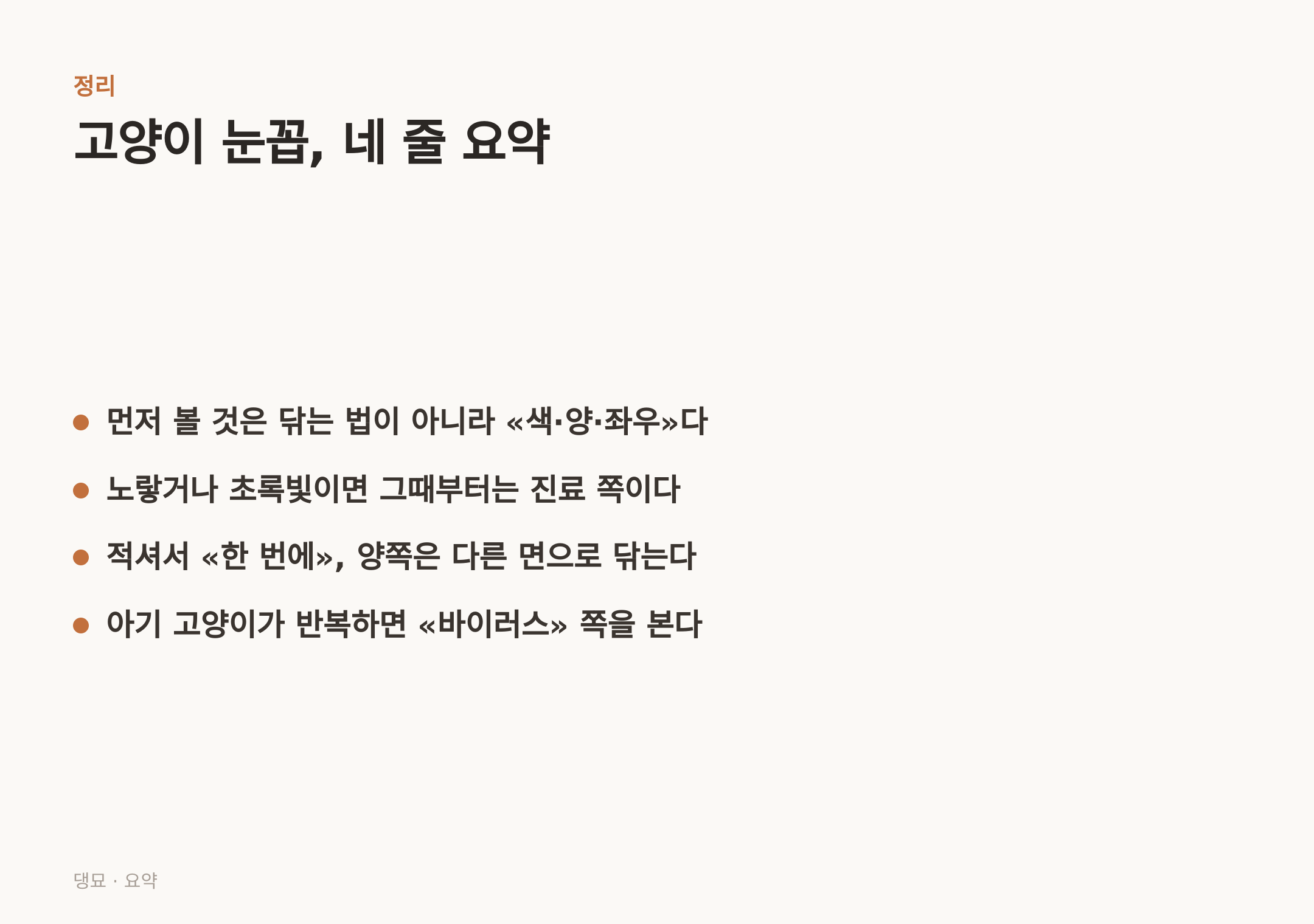 고양이 눈꼽, 네 줄 요약