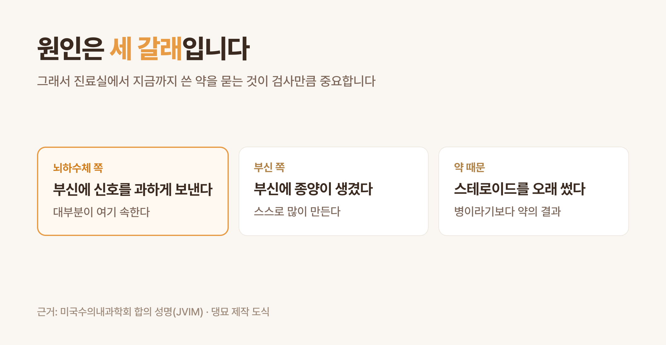 호르몬이 과해지는 세 갈래 (댕묘 제작 도식)