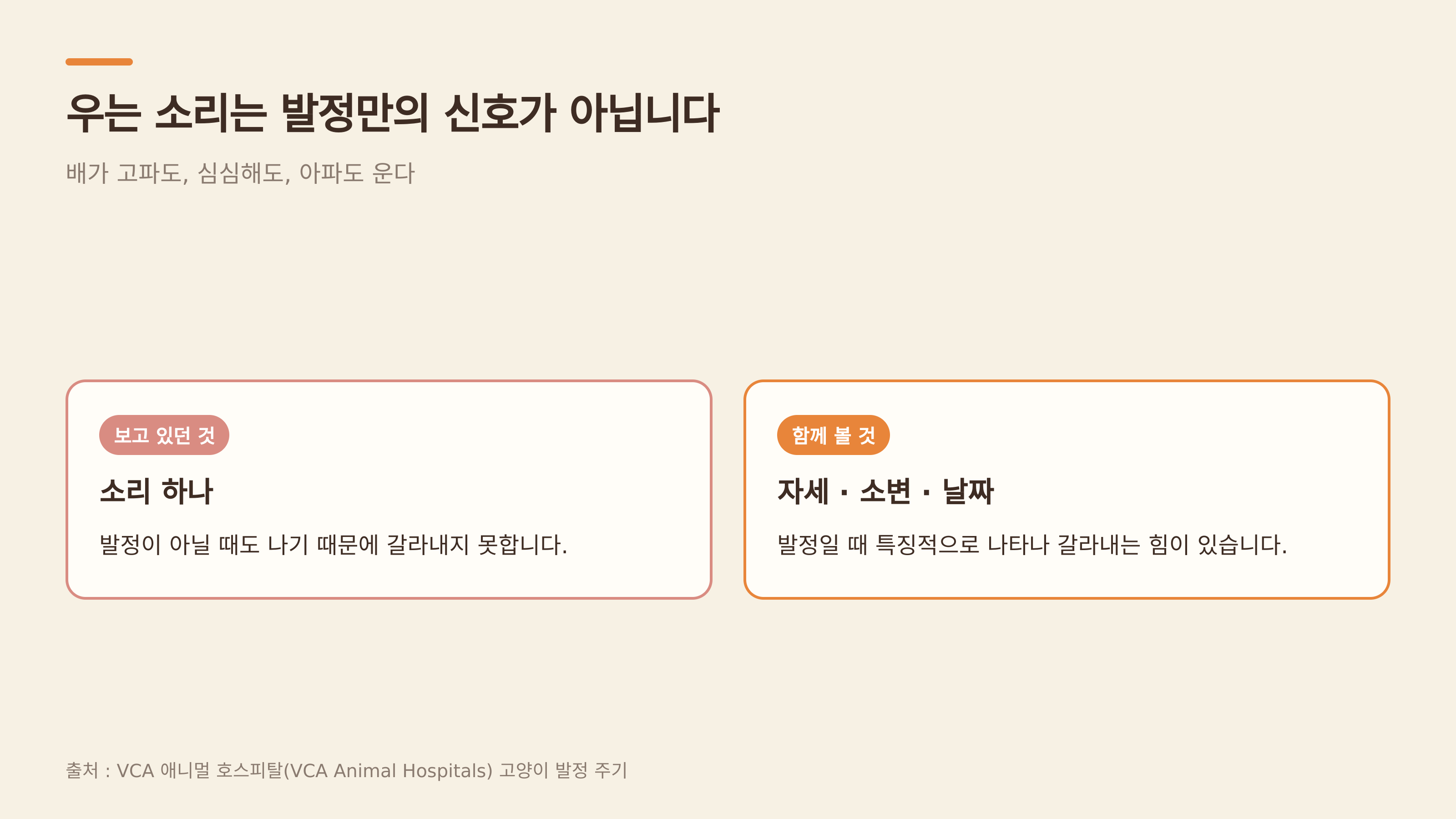 우는 소리 하나로는 갈라지지 않는다 (출처 : VCA 애니멀 호스피털)