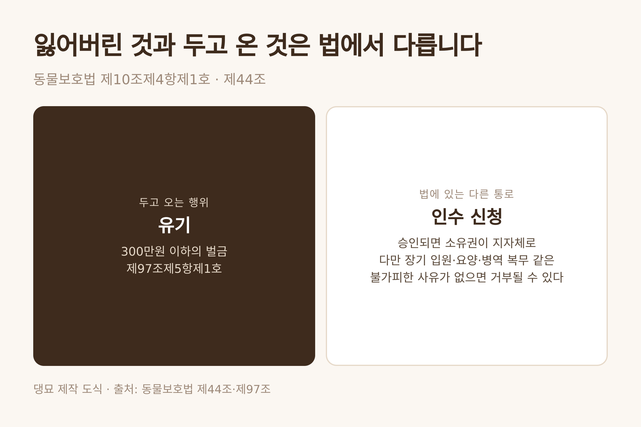 댕묘 제작 도식 · 출처: 동물보호법 제44조·제97조