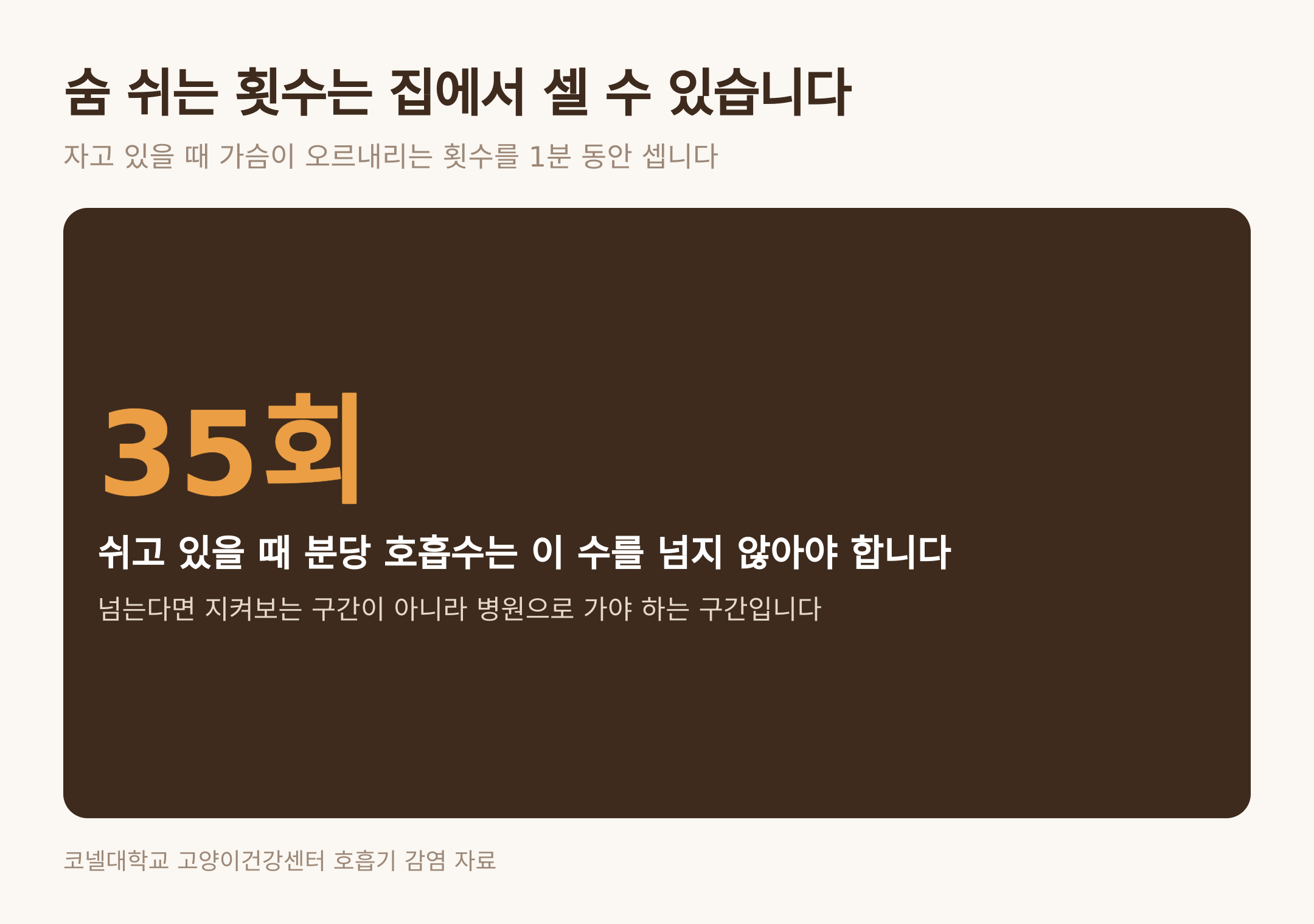 안정 시 분당 호흡수 35회 기준 (댕묘 제작 도식)