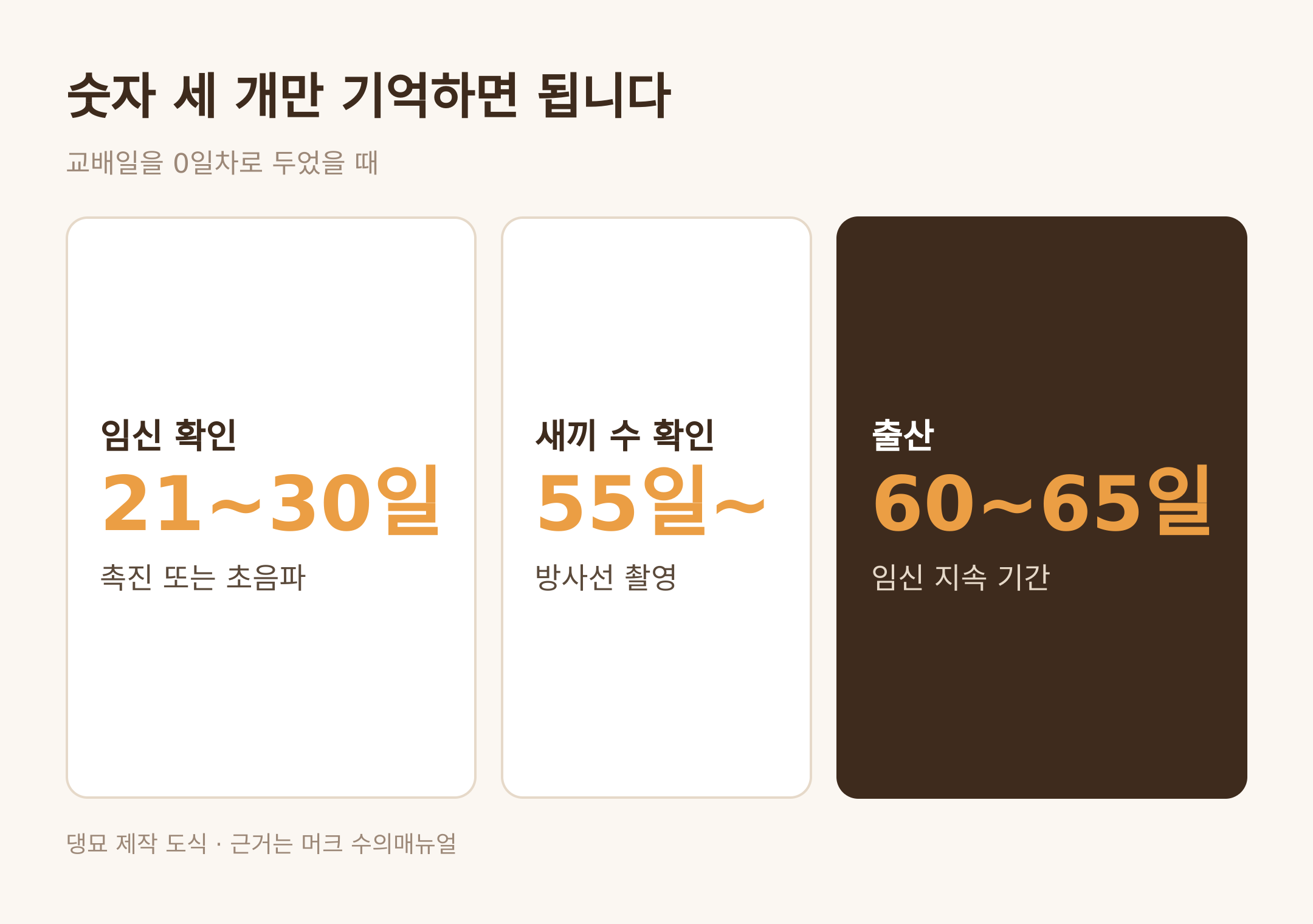 기억할 숫자 세 개 · 댕묘 제작 도식 · 근거는 머크 수의매뉴얼