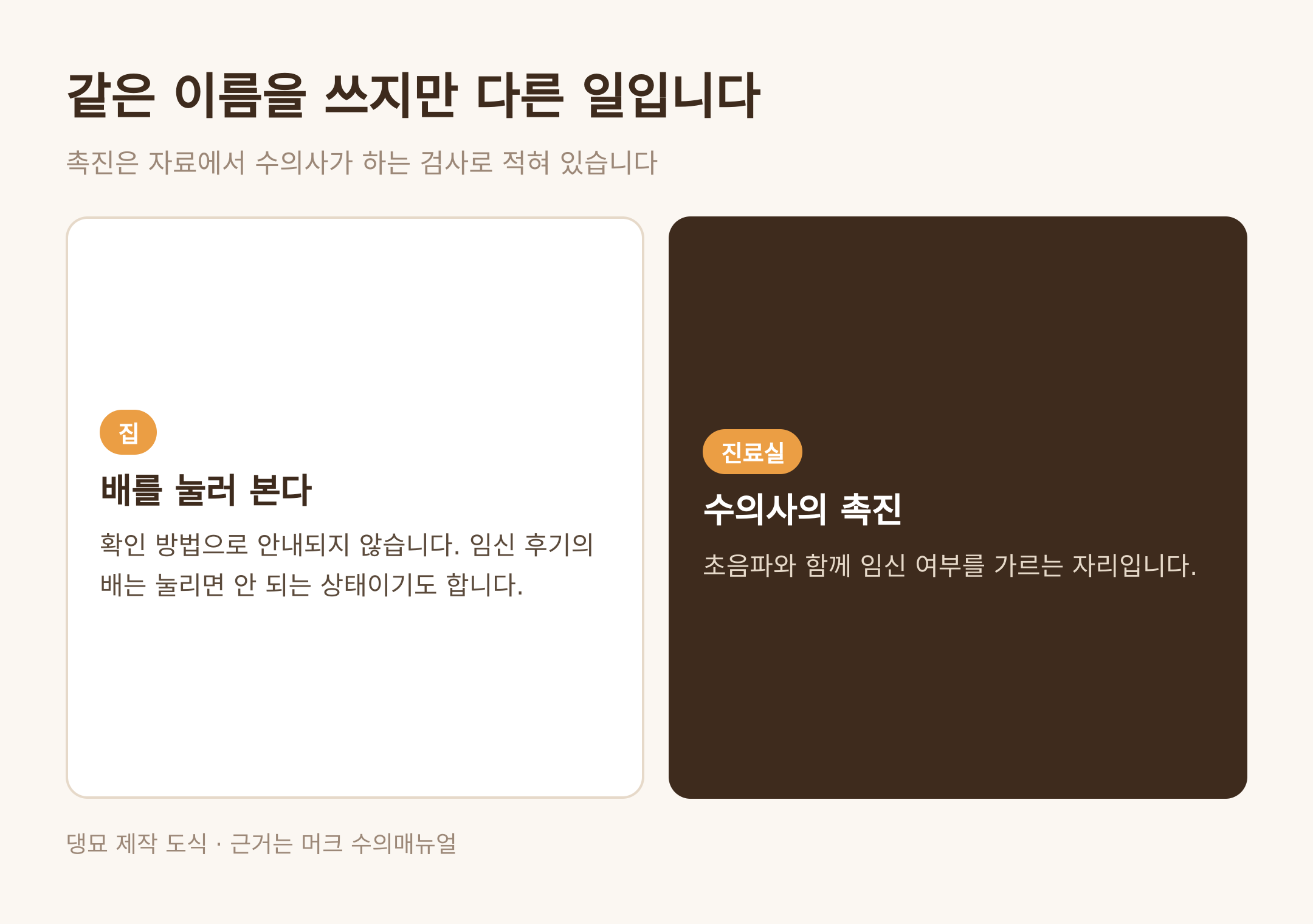 집에서 눌러 보는 것과 진료실 촉진의 차이 · 댕묘 제작 도식 · 근거는 머크 수의매뉴얼