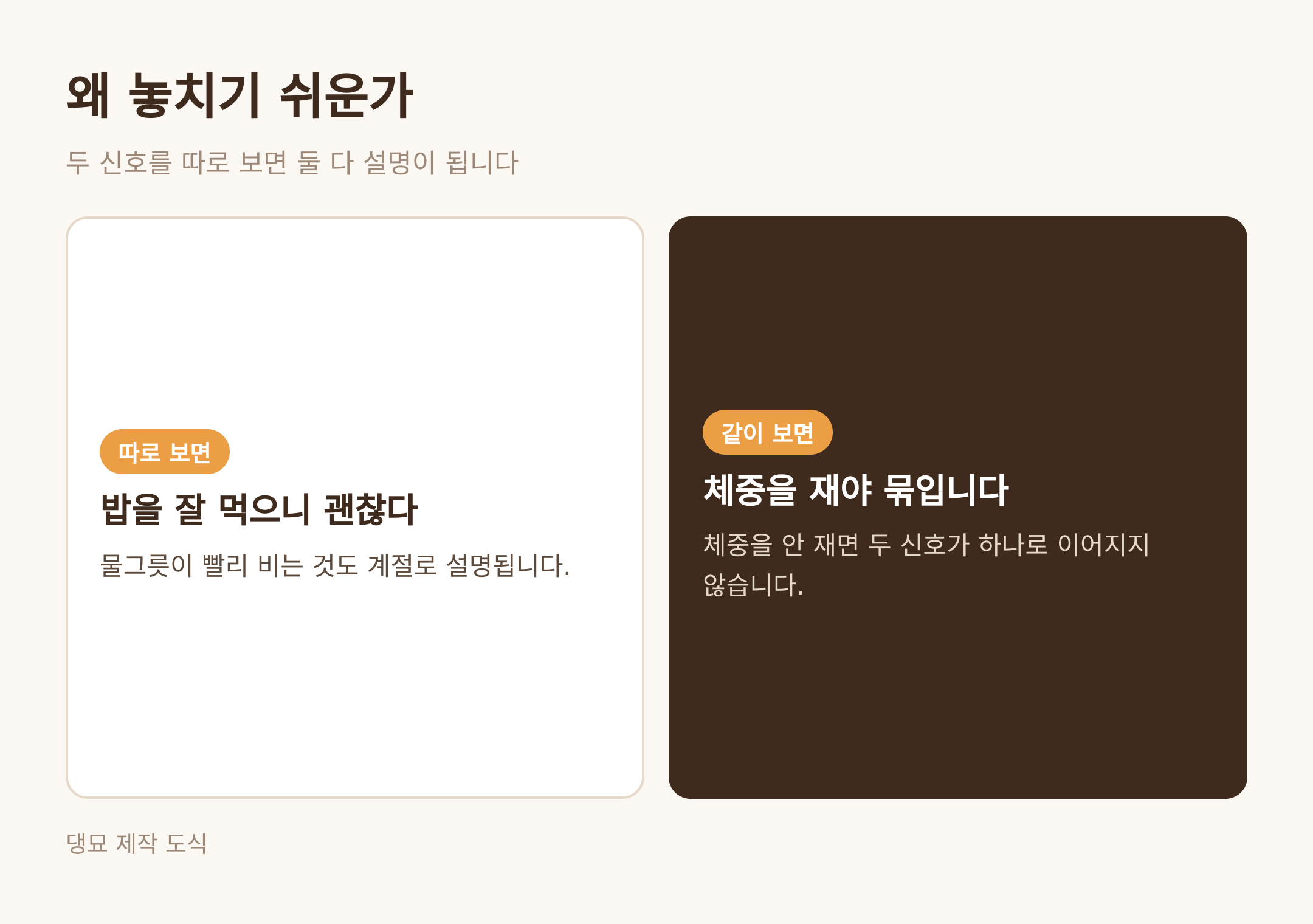 왜 놓치기 쉬운가 · 댕묘 제작 도식