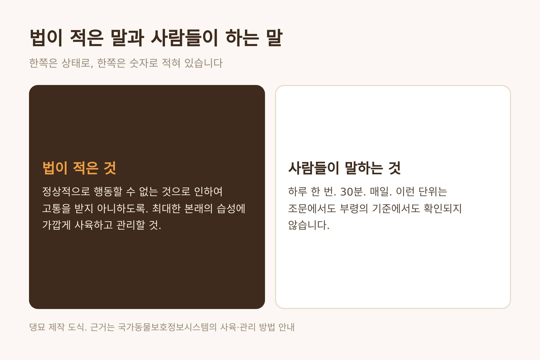 법이 적은 말과 사람들이 하는 말