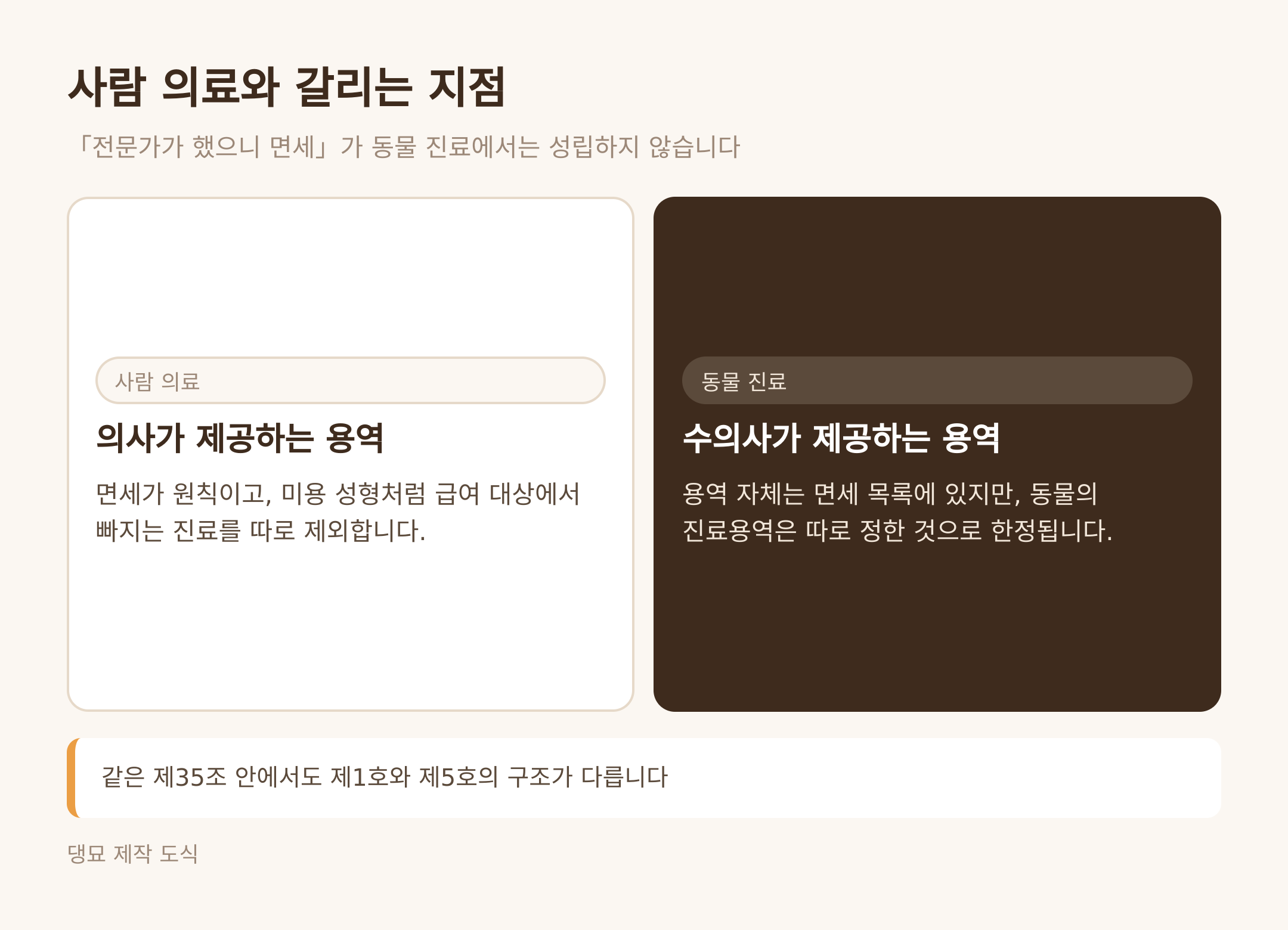사람 의료와 동물 진료가 갈리는 지점 (댕묘 제작 도식)