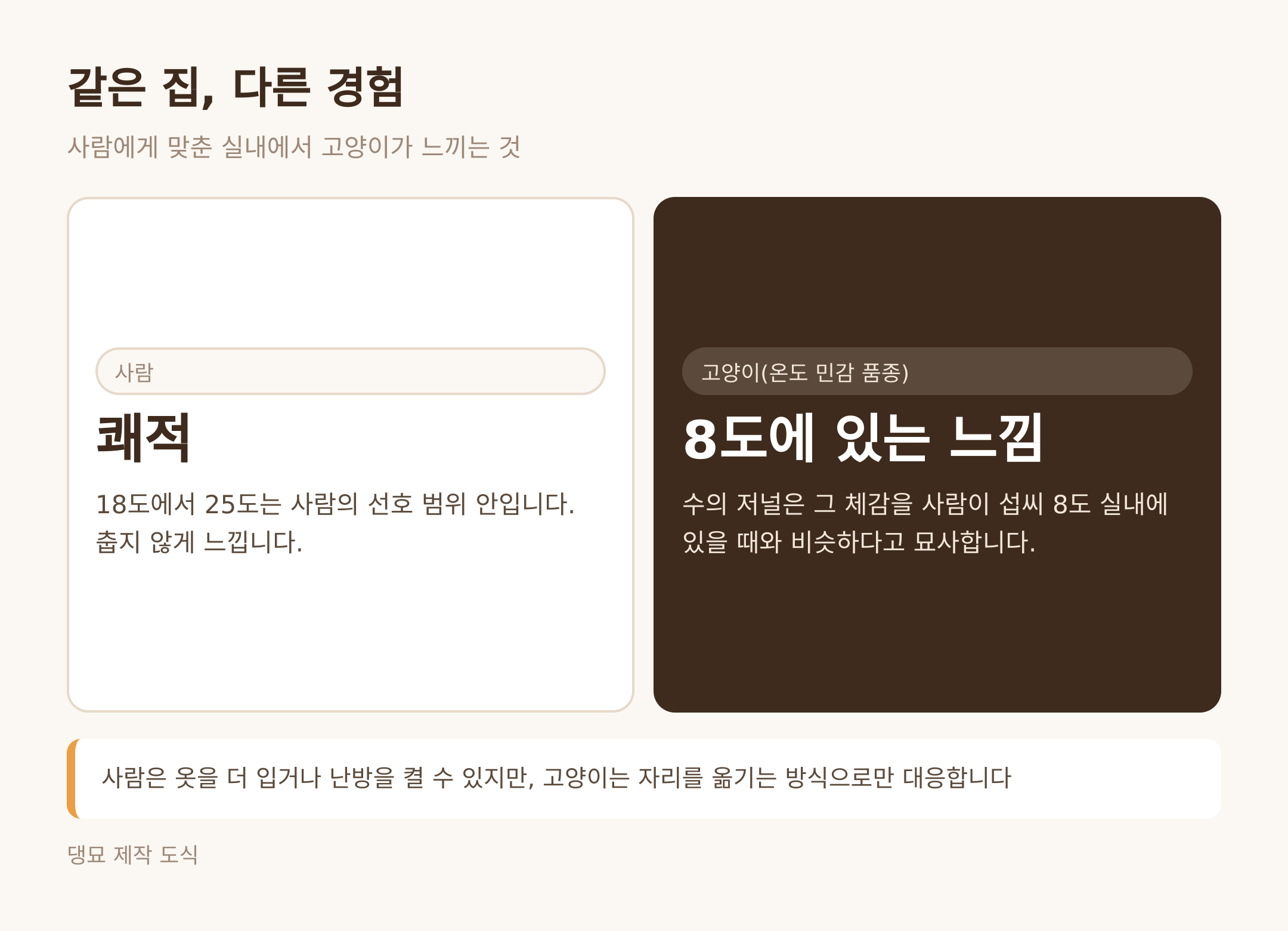 같은 집에서 사람과 고양이가 겪는 것 (댕묘 제작 도식)