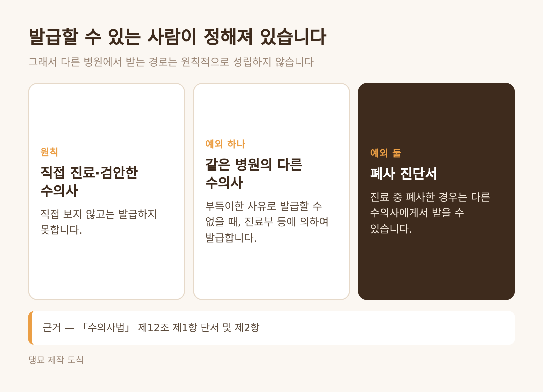 발급할 수 있는 사람과 두 예외 (댕묘 제작 도식)