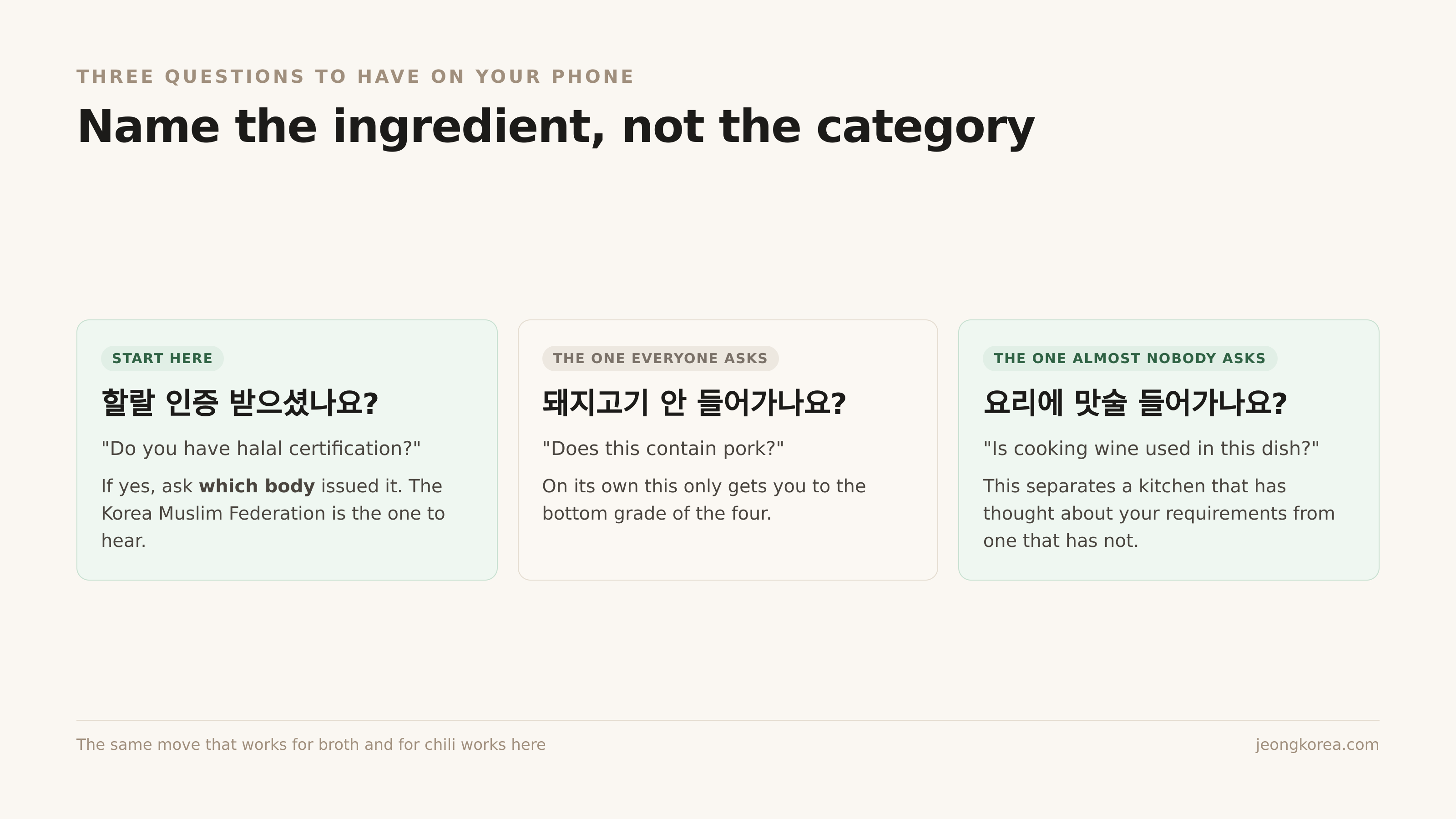 Three questions worth having on your phone in Korean