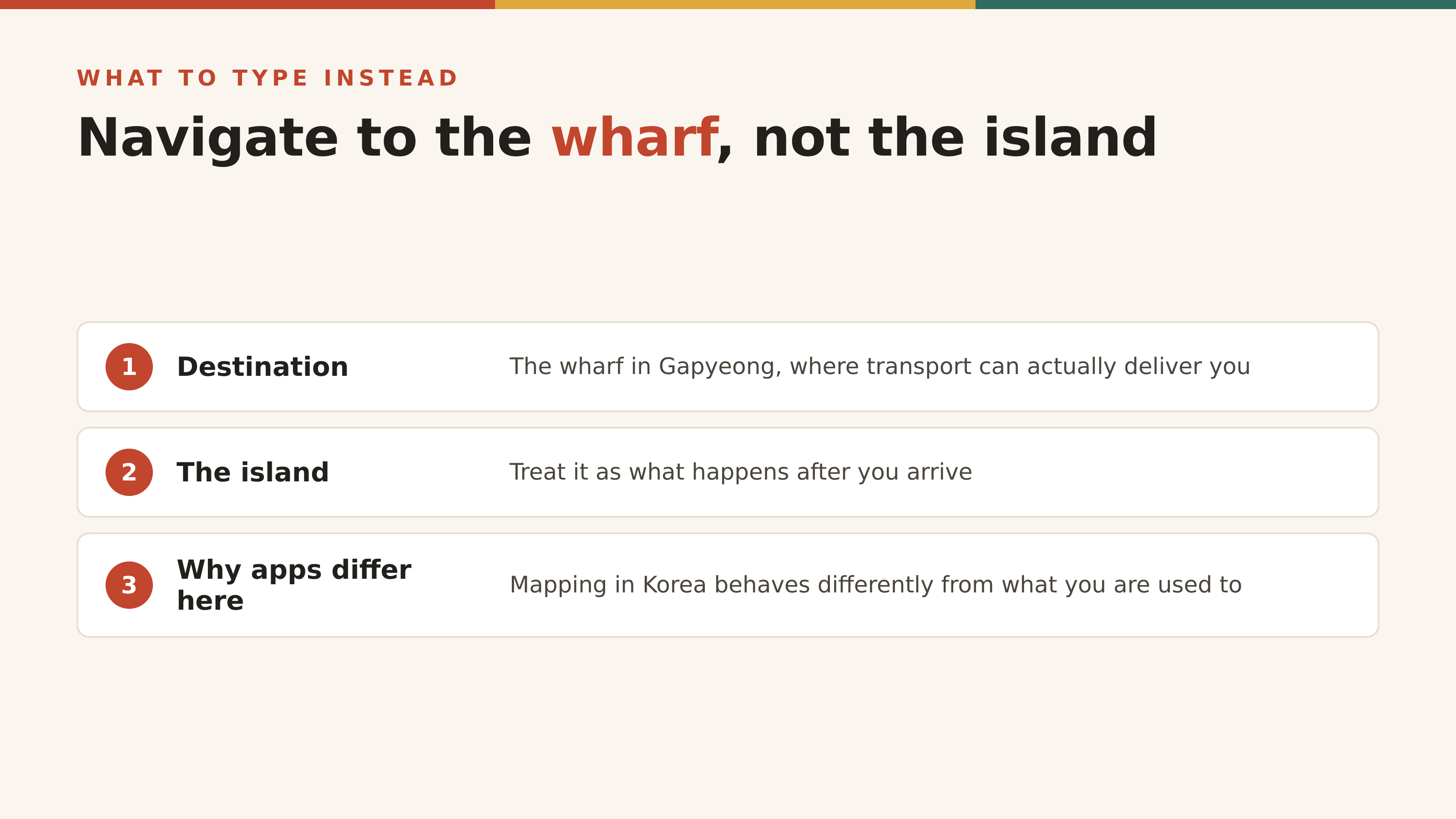 What to put into the navigation app instead