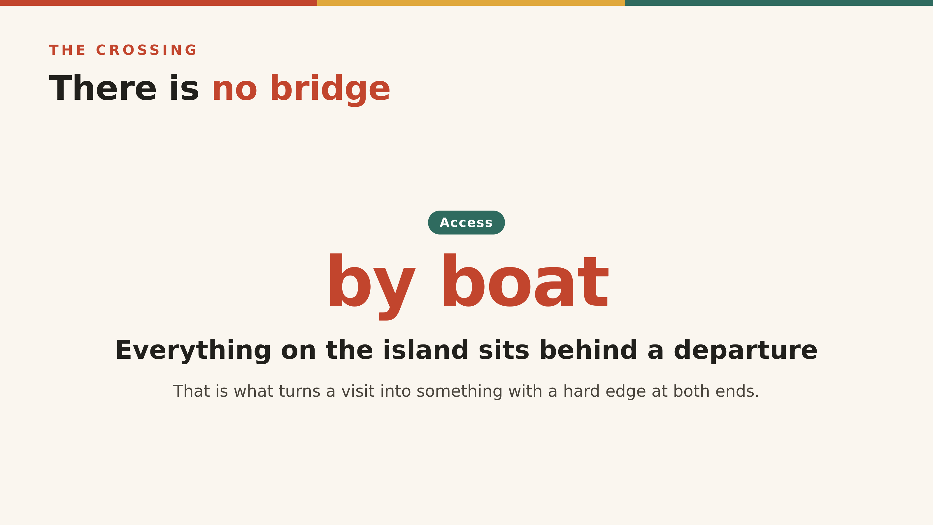 There is no bridge, so every plan sits behind a departure
