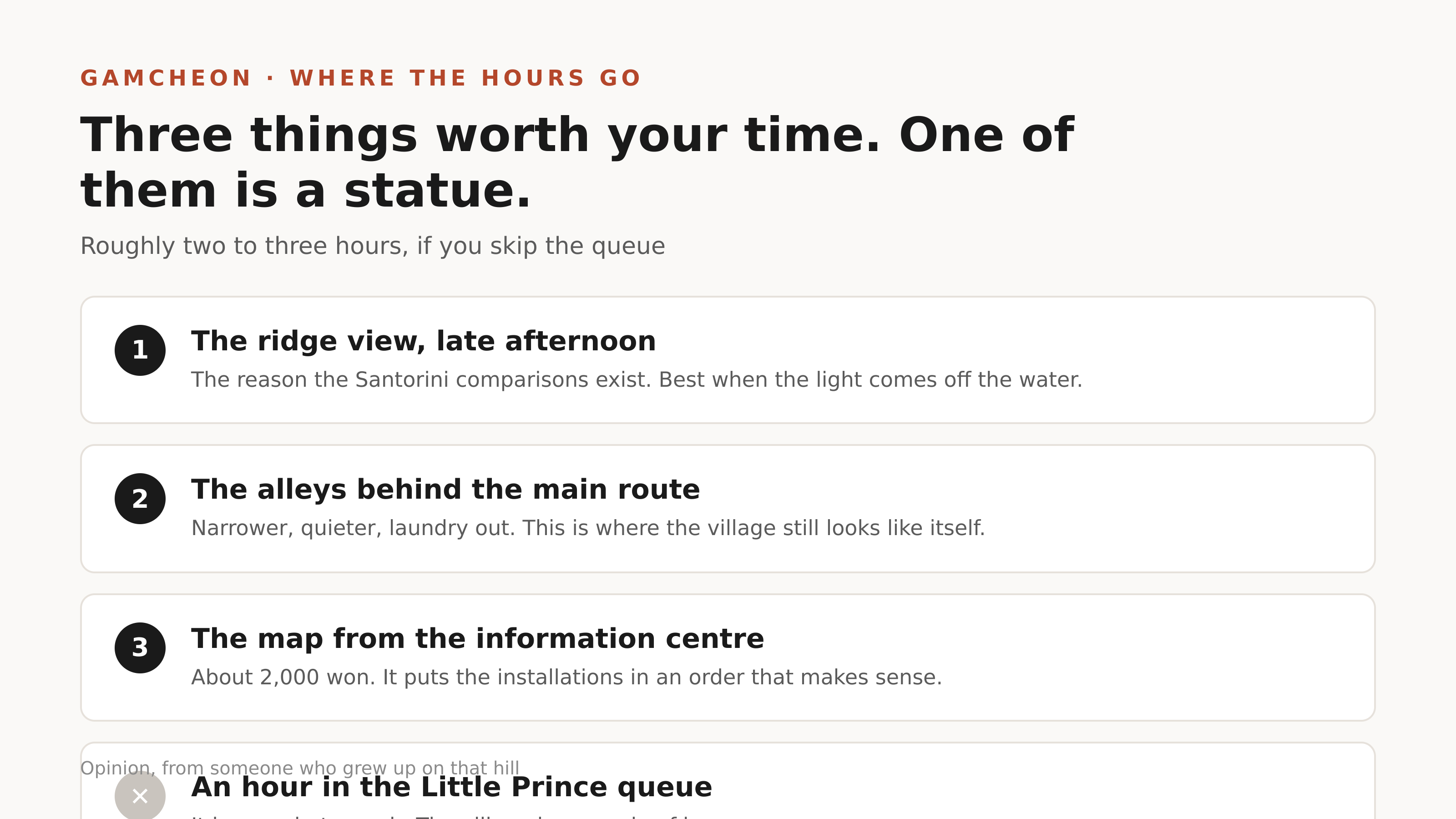 Where the two or three hours actually go.