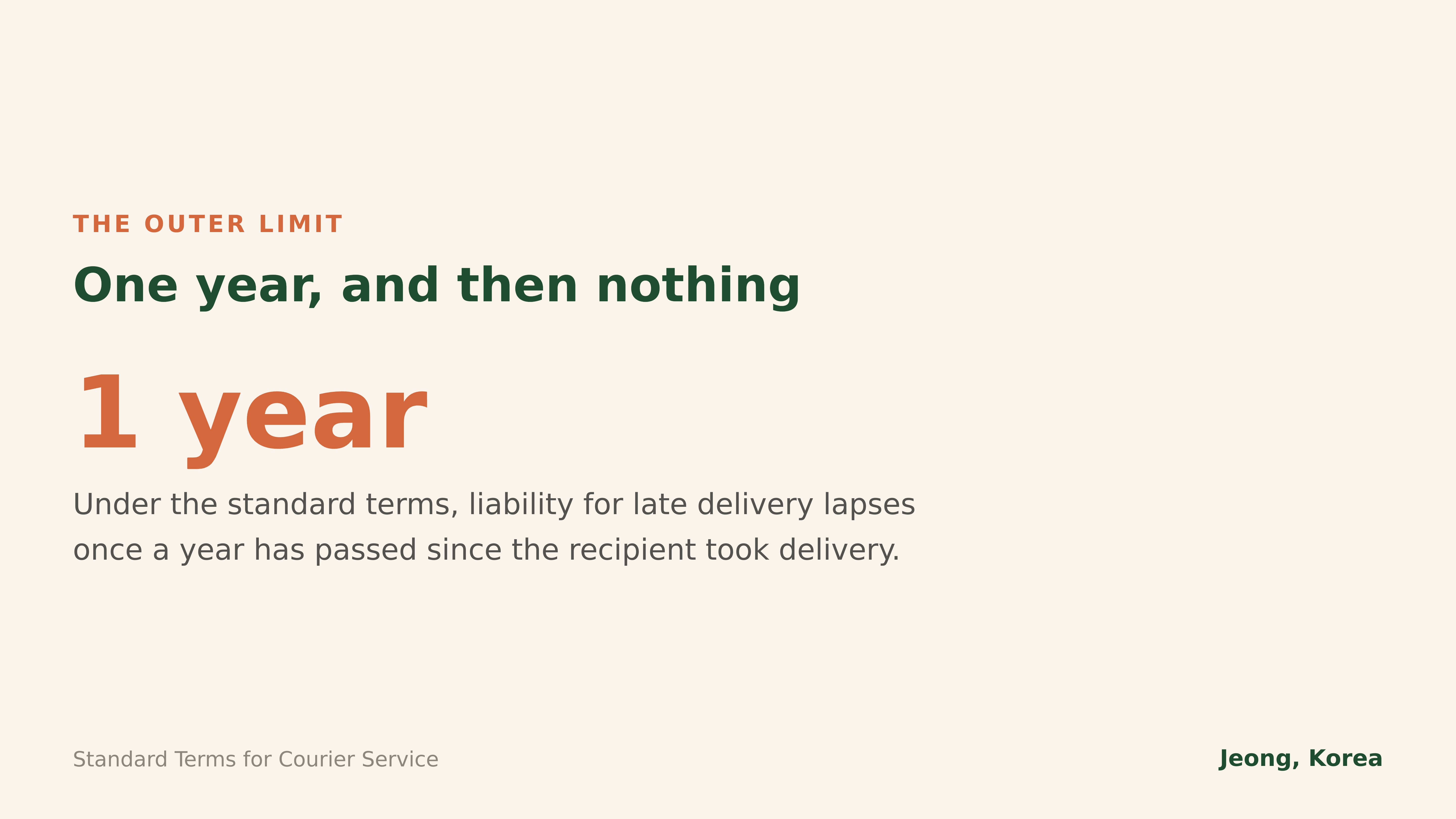 The outer limit under the standard terms
