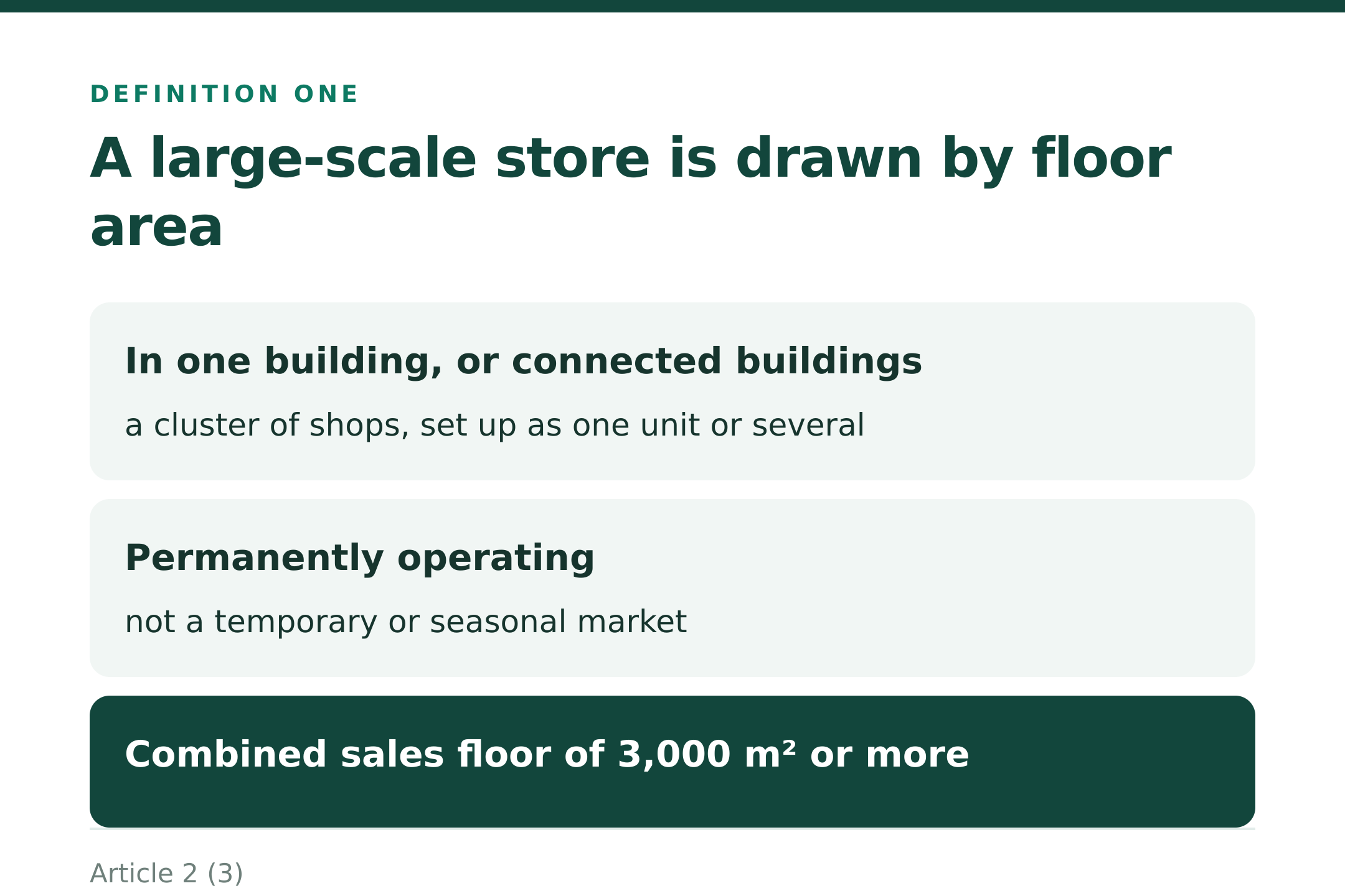 A large-scale store is drawn by floor area (source: Art. 2(3))