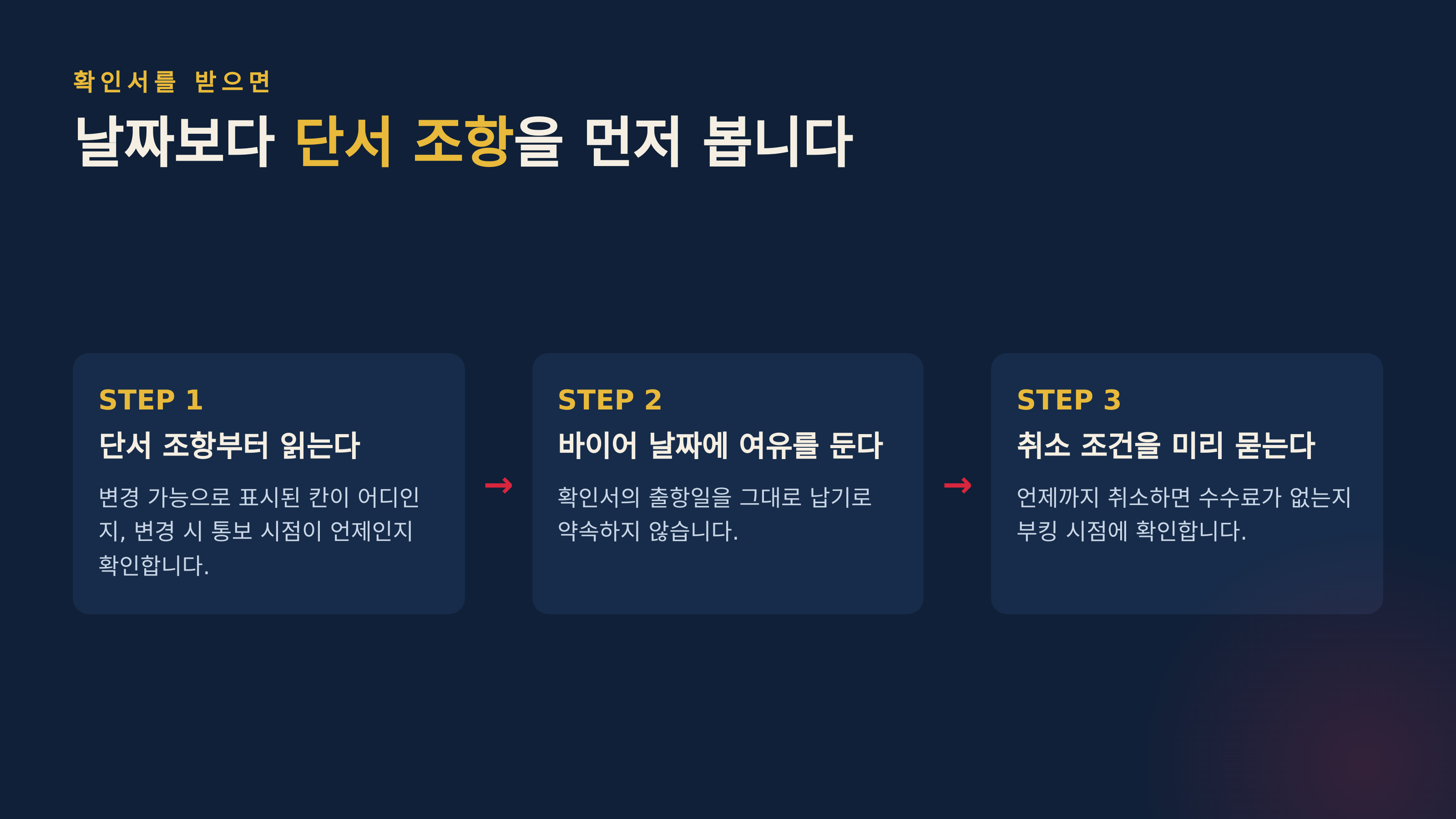부킹 확인서를 받은 뒤 실무에서 할 수 있는 세 가지