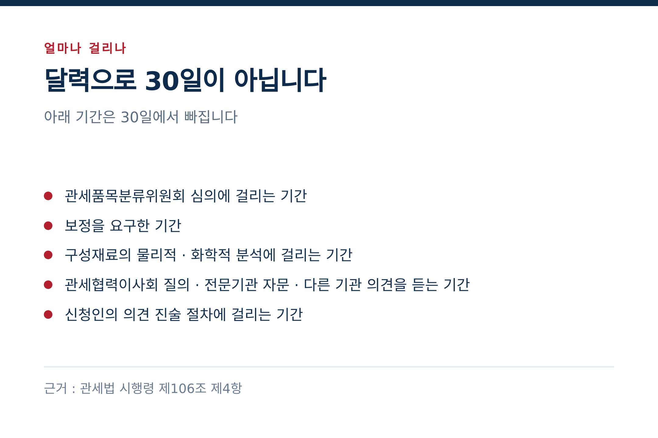 30일에서 빠지는 기간 (출처 : 시행령 제106조 제4항)