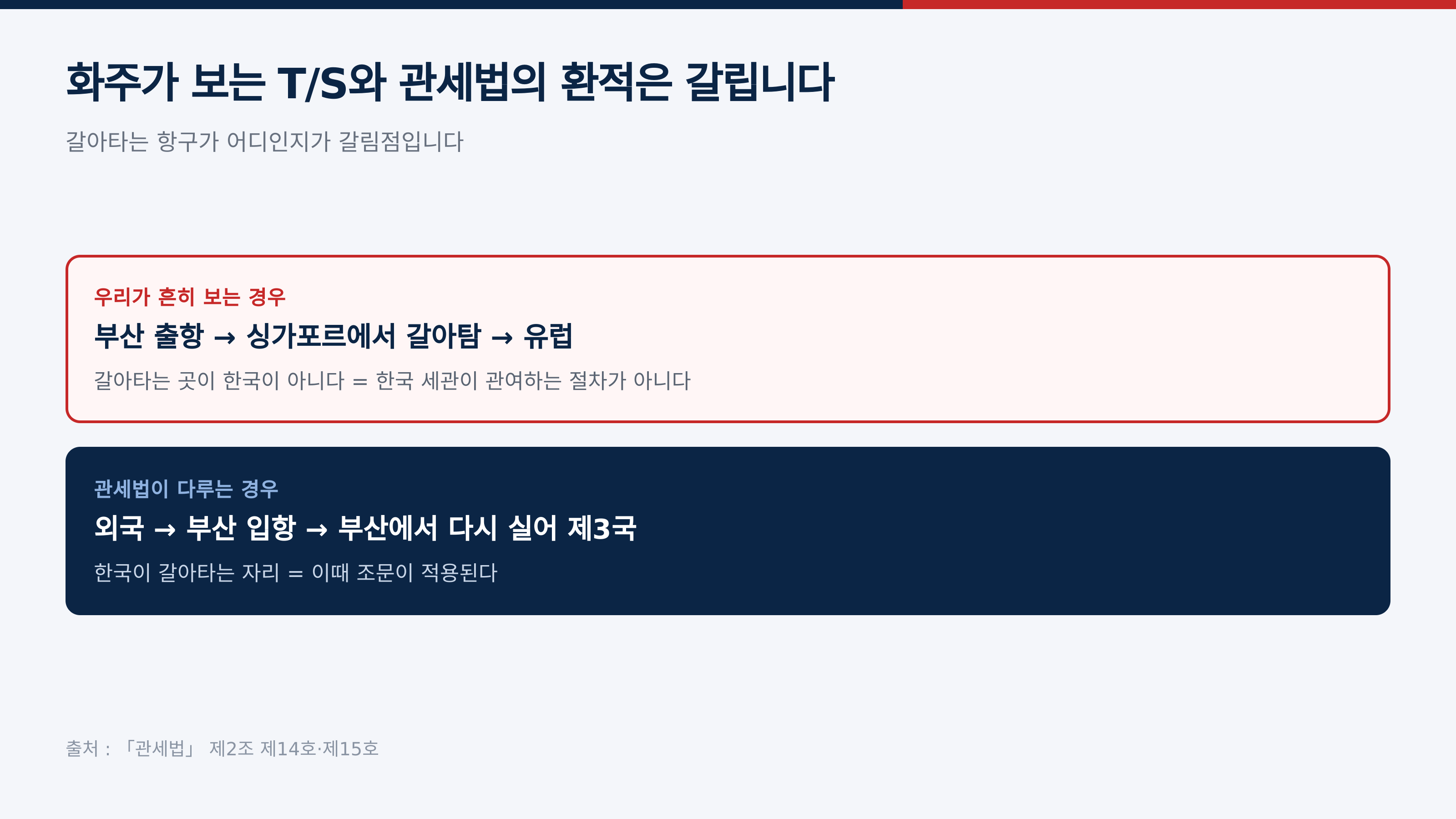 갈아타는 항구가 한국인지 외국인지가 갈림점이다