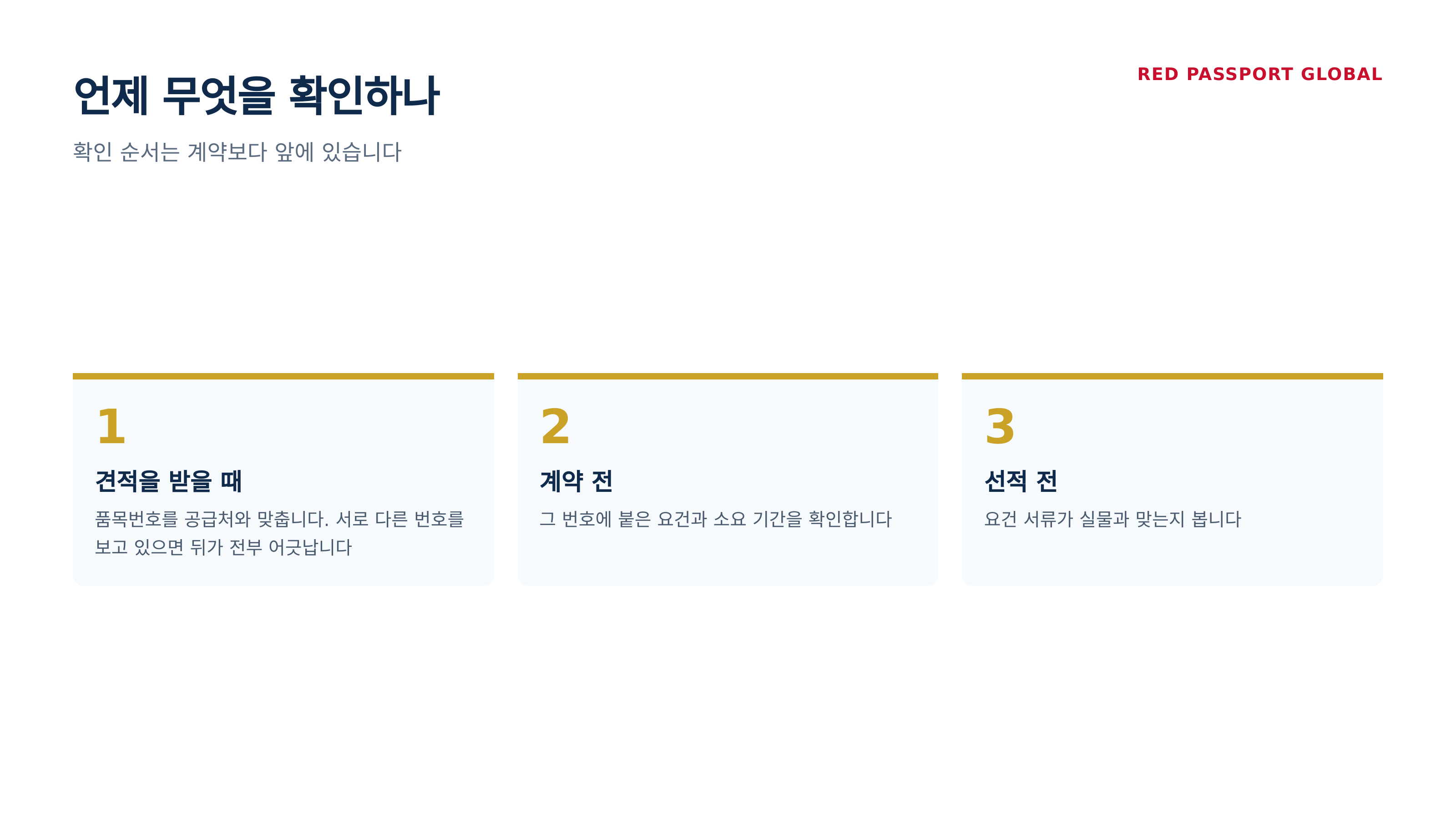 언제 무엇을 확인하나